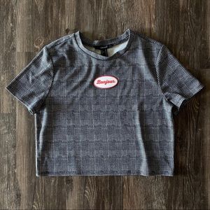 Forever 21 Cropped “Bonjour” Tee